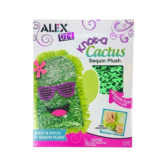 ALEX DIY Knot-A-Cactus Flip Sequin Plush - Picture 1 of 2